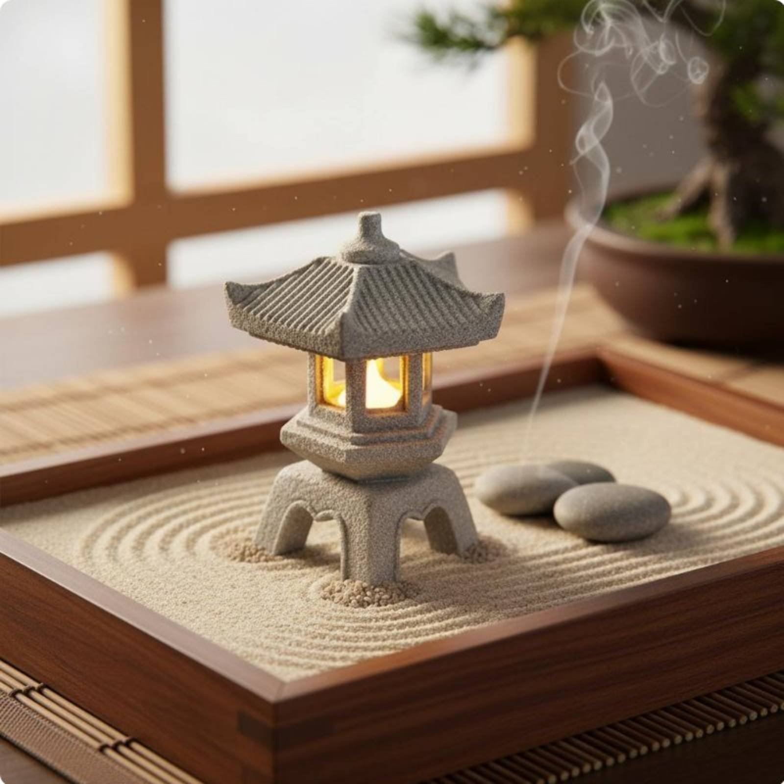 Miniature Stone Lantern Antiqu - Bonsai Garden Miniature 评论和价格