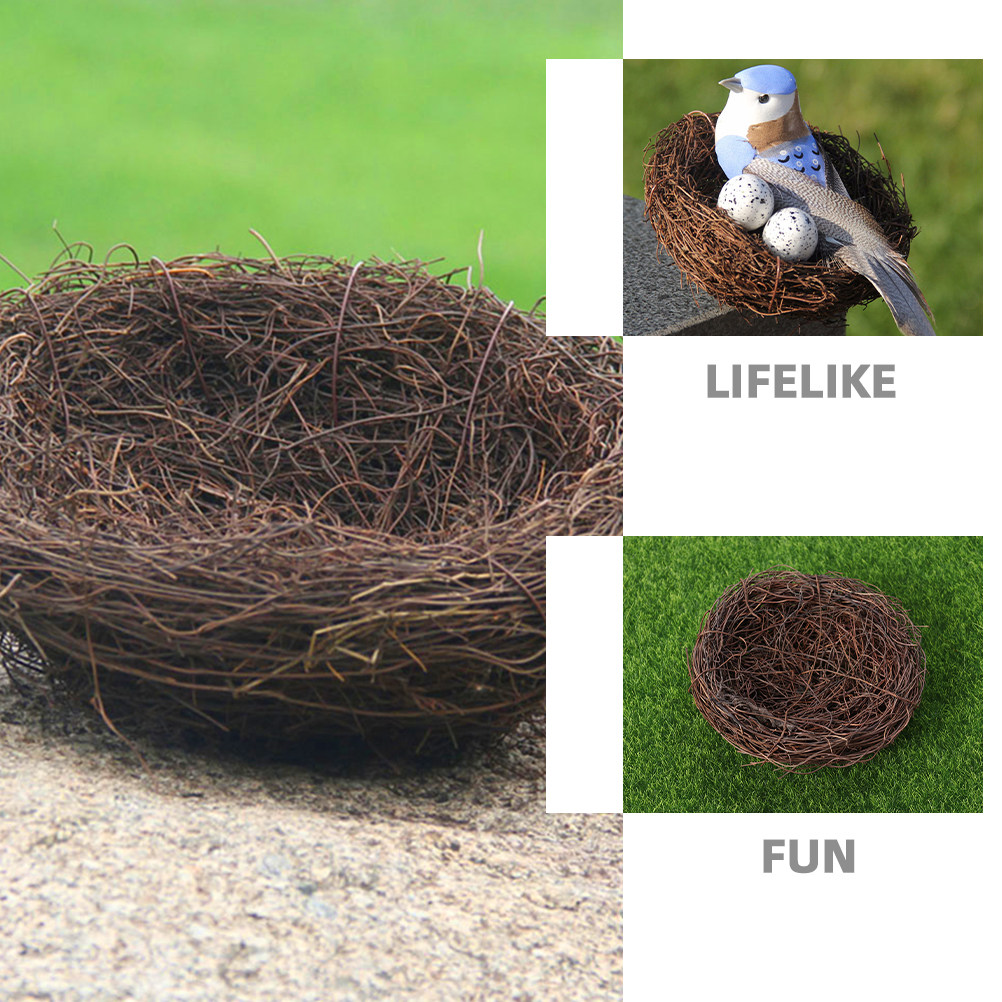2Pcs Faux Woven Rattan Bird Ne - Bonsai Garden Photos 评论和价格