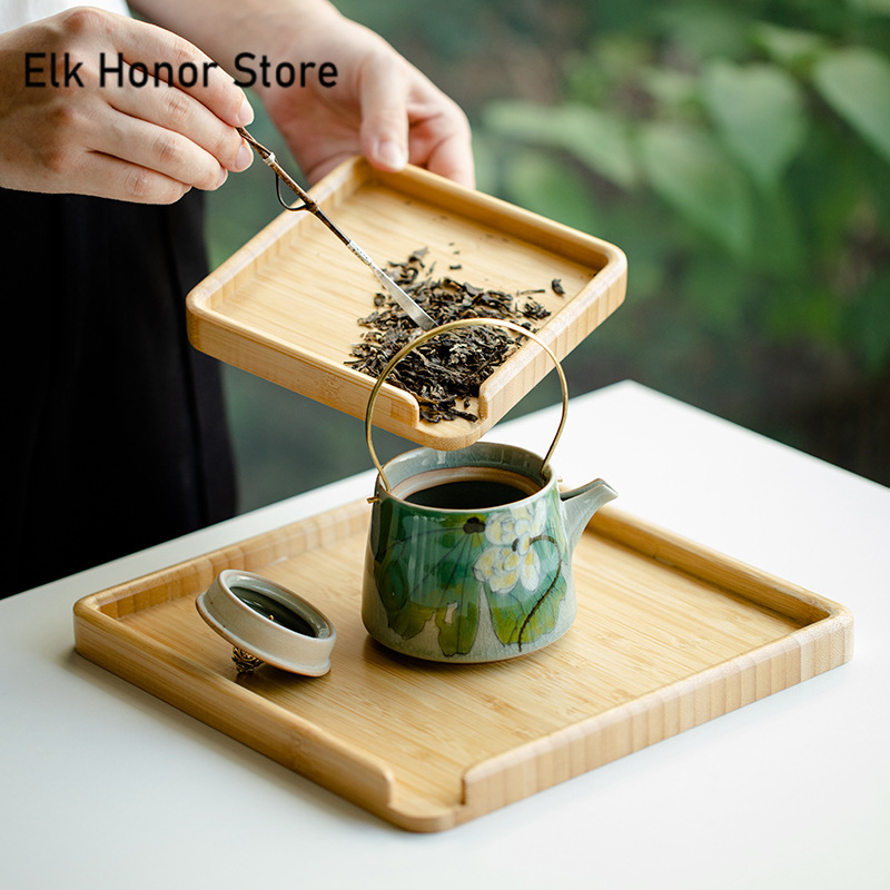 Chinese Bamboo Food Tray Puer  - Bonsai Garden Home 评论和价格