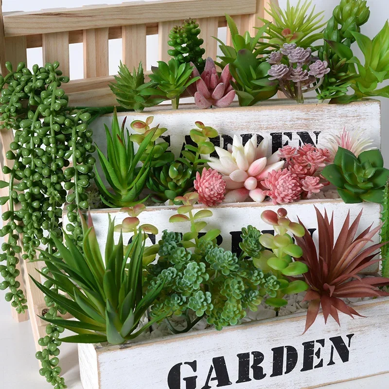 10/20Pcs PVC Succulents Plants - Bonsai Garden Home 评论和价格